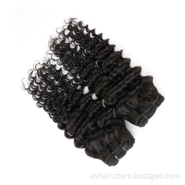 Cuticle Aligned Deep Wave Human Hair Weaves Wholesale 10A 10A+ Grade Unprocessed Virgin Human  Hair Bundles Vendors